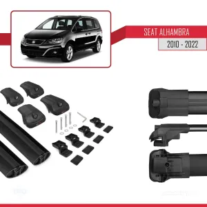 Seat Alhambra 2010-2022 Arası ile uyumlu ACE-1 Ara Atkı Tavan Barı SİYAH thumb 5