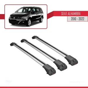 Seat Alhambra 2010-2022 Arası ile uyumlu ACE-1 Ara Atkı Tavan Barı GRİ 3 ADET BAR thumb 3
