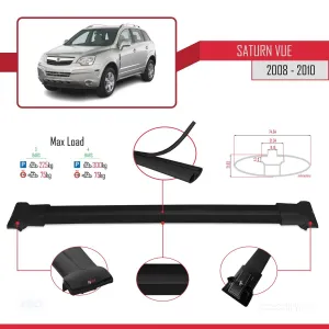 Saturn Vue Opel Antara 2008-2010 Arası ile Uyumlu FLY Model Ara Atkı Tavan Barı SİYAH 3 ADET BAR thumb 4