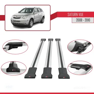 Saturn Vue Opel Antara 2008-2010 Arası ile Uyumlu FLY Model Ara Atkı Tavan Barı GRİ 3 ADET BAR thumb 5