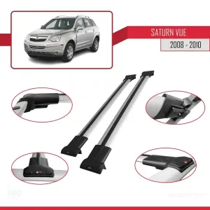 Saturn Vue Opel Antara 2008-2010 Arası ile Uyumlu FLY Model Ara Atkı Tavan Barı GRİ thumb 5