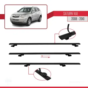 Saturn Vue Opel Antara 2008-2010 Arası ile uyumlu Basic Model Ara Atkı Tavan Barı SİYAH 3 ADET thumb 5