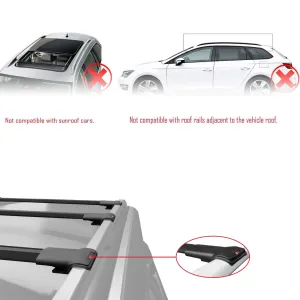 Saab 9-5 (YS3E) 1998-2010 Arası ile Uyumlu FLY Model Ara Atkı Tavan Barı SİYAH 3 ADET BAR thumb 2