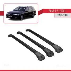Saab 9-5 (YS3E) 1998-2010 Arası ile uyumlu ACE-1 Ara Atkı Tavan Barı SİYAH 3 ADET BAR thumb 3