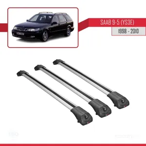 Saab 9-5 (YS3E) 1998-2010 Arası ile uyumlu ACE-1 Ara Atkı Tavan Barı GRİ 3 ADET BAR thumb 3