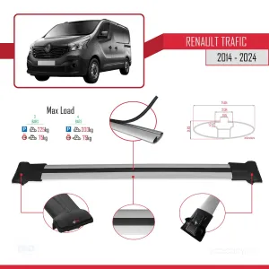 Renault Trafic 2014 ve Sonrası ile uyumlu FLY Model Ara Atkı Tavan Barı GRİ 3 ADET BAR thumb 4