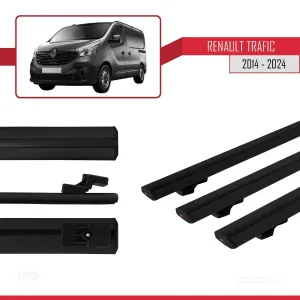 Renault Trafic 2014 ve Sonrası ile uyumlu Basic Model Ara Atkı Tavan Barı SİYAH 3 ADET thumb 5