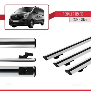 Renault Trafic 2014 ve Sonrası ile uyumlu Basic Model Ara Atkı Tavan Barı GRİ 3 ADET thumb 5