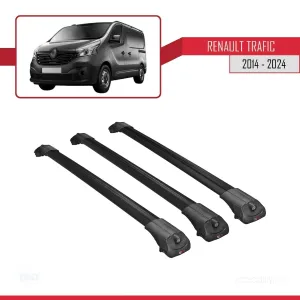 Renault Trafic 2014 ve Sonrası ile uyumlu ACE-1 Ara Atkı Tavan Barı SİYAH 3 ADET BAR thumb 3