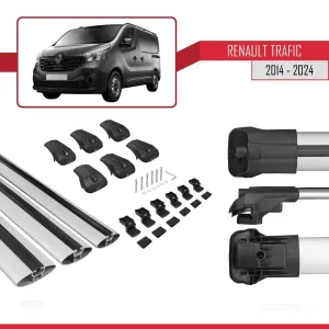 Renault Trafic 2014 ve Sonrası ile uyumlu ACE-1 Ara Atkı Tavan Barı GRİ 3 ADET BAR thumb 5
