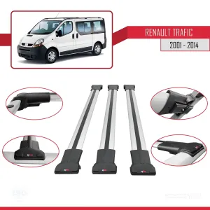 Renault Trafic 2001-2014 Arası ile uyumlu FLY Model Ara Atkı Tavan Barı GRİ 3 ADET BAR thumb 5