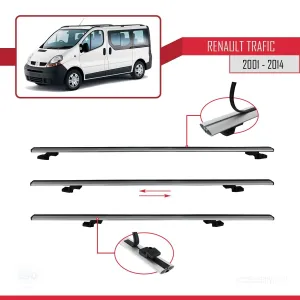 Renault Trafic 2001-2014 Arası ile uyumlu Basic Model Ara Atkı Tavan Barı GRİ 3 ADET thumb 5