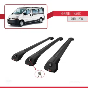 Renault Trafic 2001-2014 Arası ile uyumlu ACE-1 Ara Atkı Tavan Barı SİYAH 3 ADET BAR thumb 4