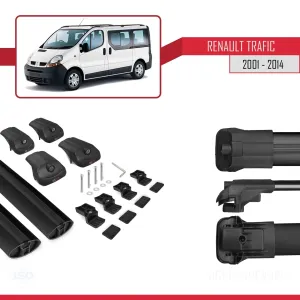 Renault Trafic 2001-2014 Arası ile uyumlu ACE-1 Ara Atkı Tavan Barı SİYAH thumb 5