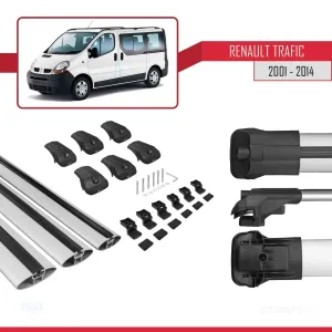 Renault Trafic 2001-2014 Arası ile uyumlu ACE-1 Ara Atkı Tavan Barı GRİ 3 ADET BAR thumb 5