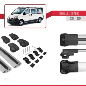 Renault Trafic 2001-2014 Arası ile uyumlu ACE-1 Ara Atkı Tavan Barı GRİ thumb 5