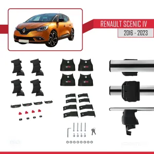 Renault Scenic IV 2016-2023 Arası ile uyumlu ACE-4 Ara Atkı Tavan Barı GRİ thumb 4