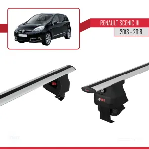 Renault Scenic III 2013-2016 Arası ile uyumlu ACE-4 Ara Atkı Tavan Barı GRİ thumb 3
