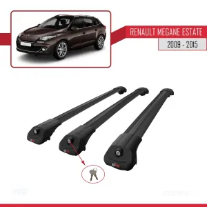 Renault Megane GRANDTOUR 2009-2015 Arası ile uyumlu ACE-1 Ara Atkı Tavan Barı SİYAH 3 ADET BAR thumb 4