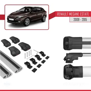 Renault Megane GRANDTOUR 2009-2015 Arası ile uyumlu ACE-1 Ara Atkı Tavan Barı GRİ thumb 5