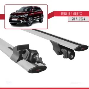 Renault Koleos 2017 ve Sonrası ile uyumlu HOOK Model Anahtar Kilitli Ara Atkı Tavan Barı GRİ thumb 5