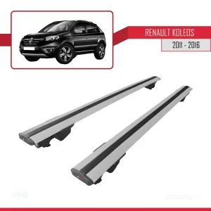 Renault Koleos 2011-2016 Arası ile uyumlu HOOK Model Anahtar Kilitli Ara Atkı Tavan Barı GRİ thumb 4