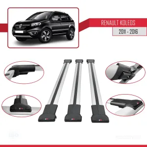 Renault Koleos 2011-2016 Arası ile Uyumlu FLY Model Ara Atkı Tavan Barı GRİ 3 ADET BAR thumb 5