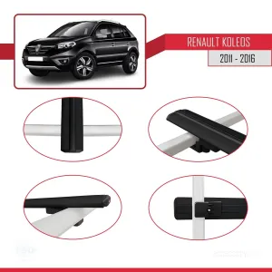 Renault Koleos 2011-2016 Arası ile uyumlu Basic Model Ara Atkı Tavan Barı SİYAH 3 ADET thumb 4