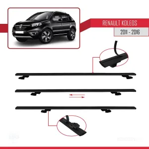 Renault Koleos 2011-2016 Arası ile uyumlu Basic Model Ara Atkı Tavan Barı SİYAH 3 ADET thumb 5