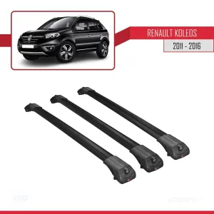 Renault Koleos 2011-2016 Arası ile uyumlu ACE-1 Ara Atkı Tavan Barı SİYAH 3 ADET BAR thumb 3