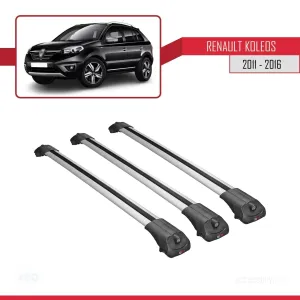 Renault Koleos 2011-2016 Arası ile uyumlu ACE-1 Ara Atkı Tavan Barı GRİ 3 ADET BAR thumb 3