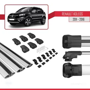 Renault Koleos 2011-2016 Arası ile uyumlu ACE-1 Ara Atkı Tavan Barı GRİ 3 ADET BAR thumb 5