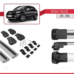 Renault Koleos 2011-2016 Arası ile uyumlu ACE-1 Ara Atkı Tavan Barı GRİ thumb 5