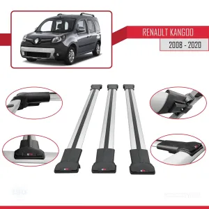 Renault Kangoo 2008-2020 Arası ile uyumlu FLY Model Ara Atkı Tavan Barı GRİ 3 ADET BAR thumb 5