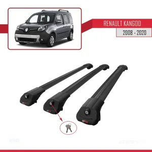 Renault Kangoo 2008-2020 Arası ile uyumlu ACE-1 Ara Atkı Tavan Barı SİYAH 3 ADET BAR thumb 4