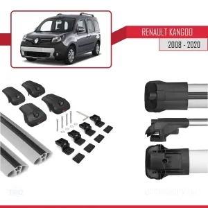 Renault Kangoo 2008-2020 Arası ile uyumlu ACE-1 Ara Atkı Tavan Barı GRİ thumb 5