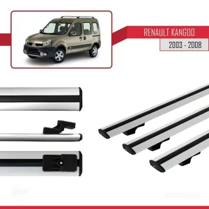 Renault Kangoo 2003-2008 Arası ile uyumlu Basic Model Ara Atkı Tavan Barı GRİ 3 ADET thumb 3