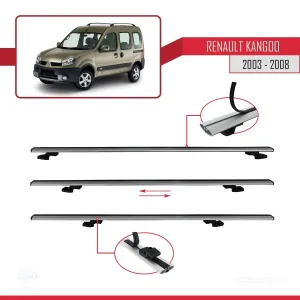 Renault Kangoo 2003-2008 Arası ile uyumlu Basic Model Ara Atkı Tavan Barı GRİ 3 ADET thumb 5