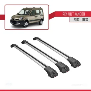 Renault Kangoo 2003-2008 Arası ile uyumlu ACE-1 Ara Atkı Tavan Barı GRİ 3 ADET BAR thumb 3