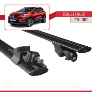 Renault Kadjar 2016-2022 Arası ile uyumlu HOOK Model Anahtar Kilitli Ara Atkı Tavan Barı SİYAH thumb 5