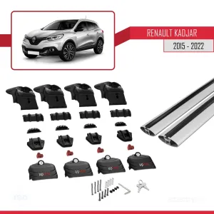 Renault Kadjar 2015-2022 Arası ile uyumlu ACE-2 Ara Atkı Tavan Barı GRİ thumb 5