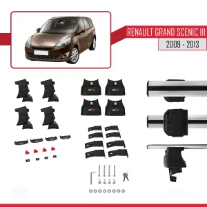 Renault Grand Scenic III  2009-2013 Arası ile uyumlu ACE-4 Ara Atkı Tavan Barı GRİ thumb 4
