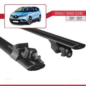 Renault Grand Scenic 2017-2022 Arası ile uyumlu HOOK Model Anahtar Kilitli Ara Atkı Tavan Barı SİYAH thumb 5