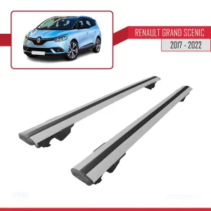 Renault Grand Scenic 2017-2022 Arası ile uyumlu HOOK Model Anahtar Kilitli Ara Atkı Tavan Barı GRİ thumb 4