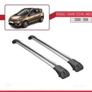 Renault Grand Scenic (Mk3) 2009-2016 Arası ile uyumlu ACE-1 Ara Atkı Tavan Barı GRİ thumb 3
