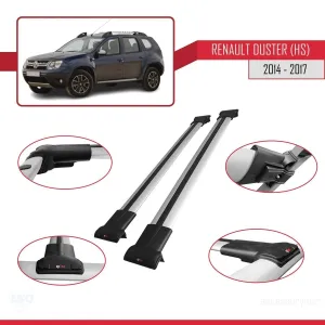 Renault Duster (HS) 2014-2017 Arası ile Uyumlu FLY Model Ara Atkı Tavan Barı GRİ thumb 5