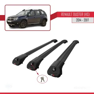 Renault Duster (HS) 2014-2017 Arası ile uyumlu ACE-1 Ara Atkı Tavan Barı SİYAH 3 ADET BAR thumb 4