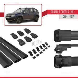 Renault Duster (HS) 2014-2017 Arası ile uyumlu ACE-1 Ara Atkı Tavan Barı SİYAH 3 ADET BAR thumb 5