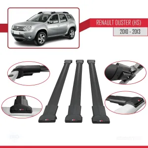 Renault Duster (HS) 2010-2013 Arası ile Uyumlu FLY Model Ara Atkı Tavan Barı SİYAH 3 ADET BAR thumb 5