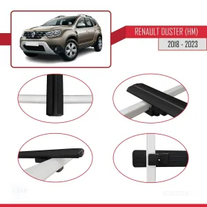 Renault Duster (HM) 2018-2023 Arası ile uyumlu Basic Model Ara Atkı Tavan Barı SİYAH 3 ADET thumb 4